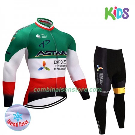 Combinaison Cycliste Hiver + Collant 2017 Astana Pro Team Enfant  N004